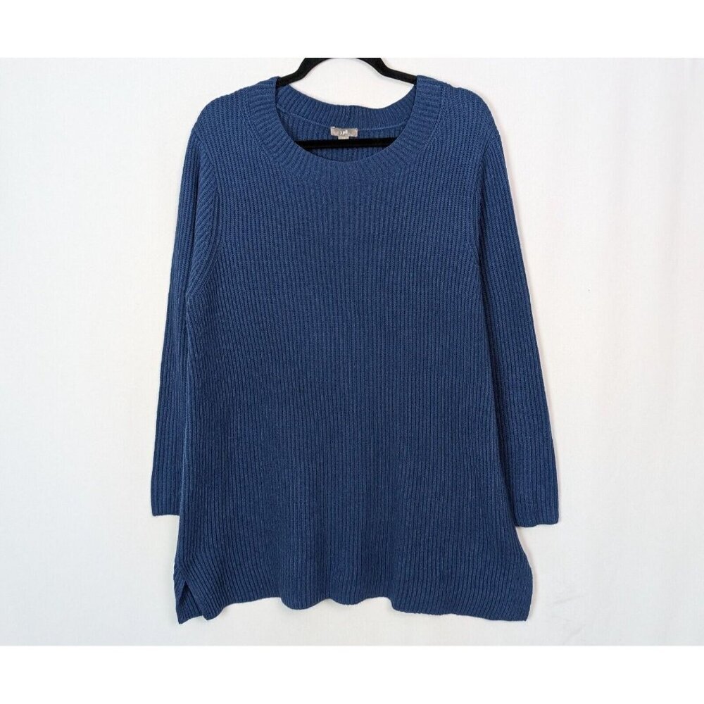 J Jill sz 2X Ribbed Sweater Pullover Knit Top Yak Hair Wool Blend Oversized Cozy